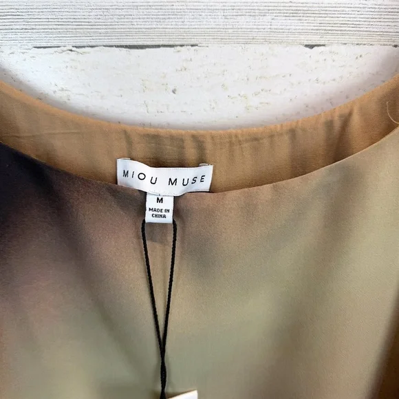 NWT Miou Muse Ombré Maxi Slip Dress M Neutral Boho Y2K Spaghetti Strap Romantic - Picture 11 of 12